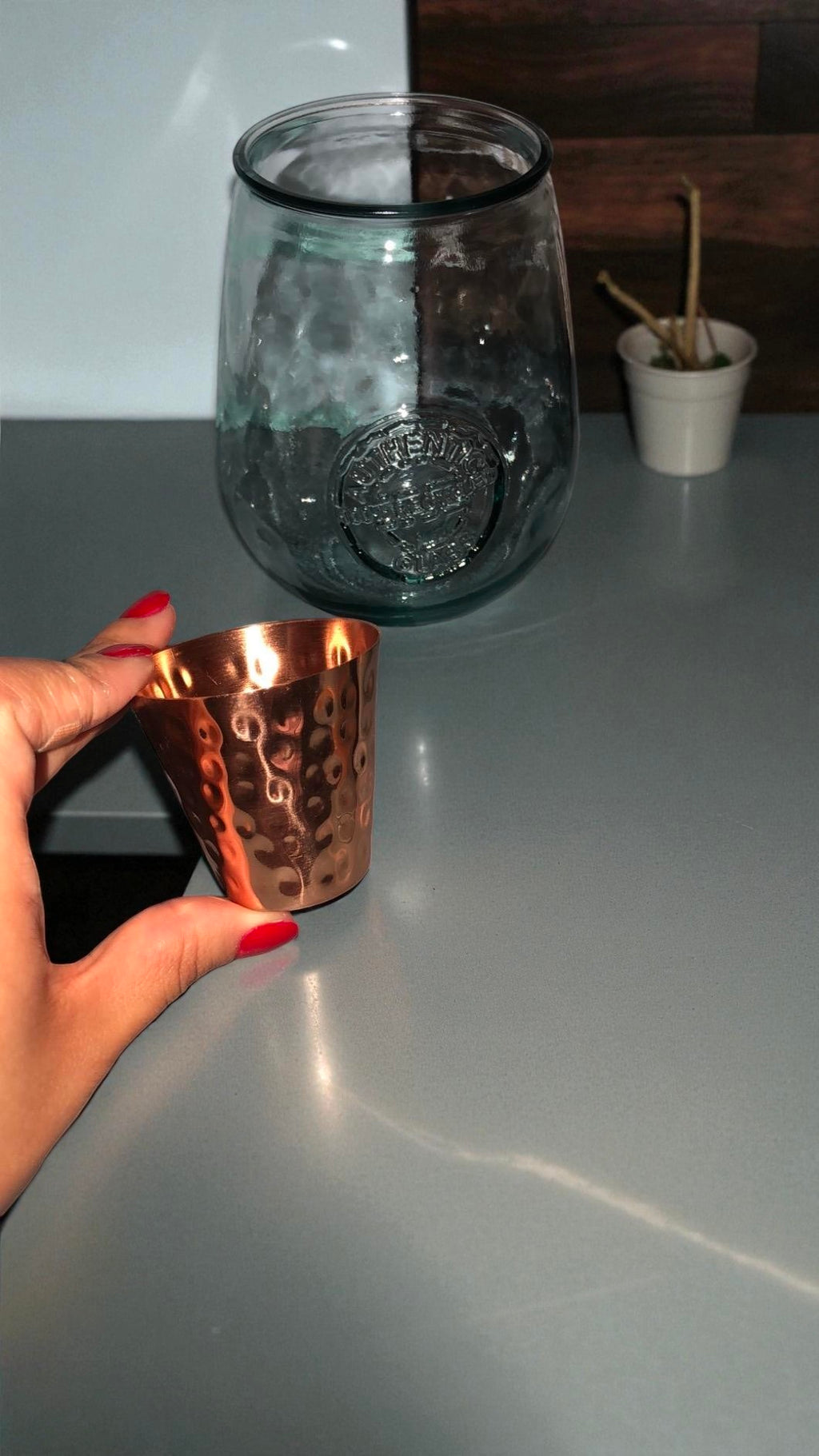 Handcrafted Pure Copper Water Glass | Handmade Drinking Copper Small Cup Pack Of 1 Pc