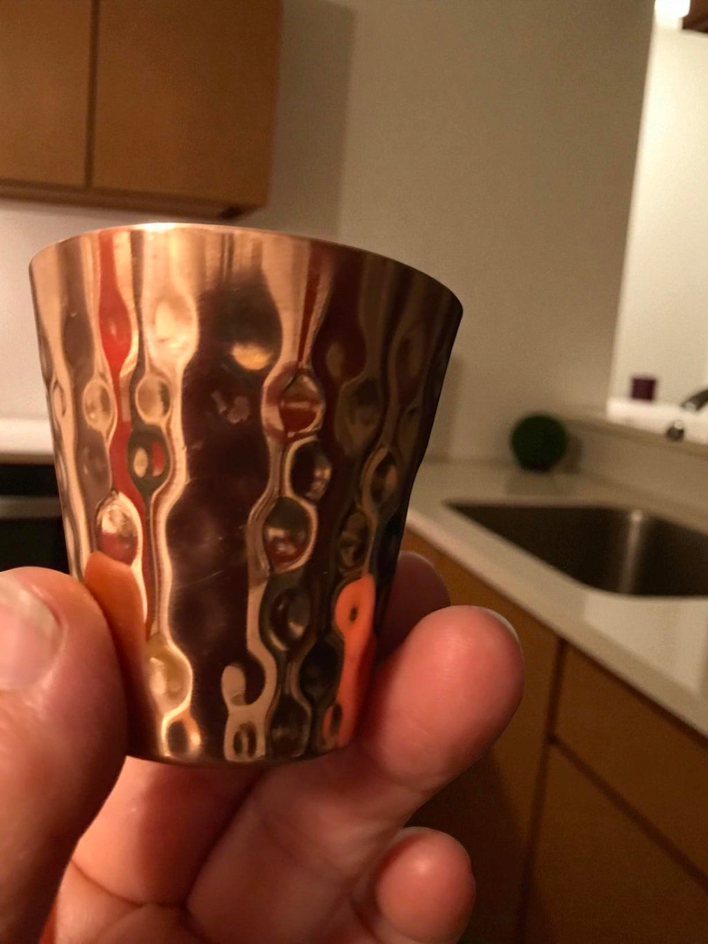 Handcrafted Pure Copper Water Glass | Handmade Drinking Copper Small Cup Pack Of 1 Pc