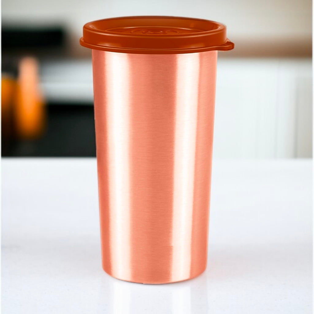 Copper Drinkware Set | Eco-Friendly Copper Glass With Lid for Daily Use