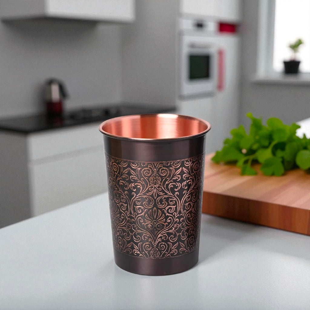 Copper Glass Set | 100% Pure Copper Water Cup for Home & Kitchen