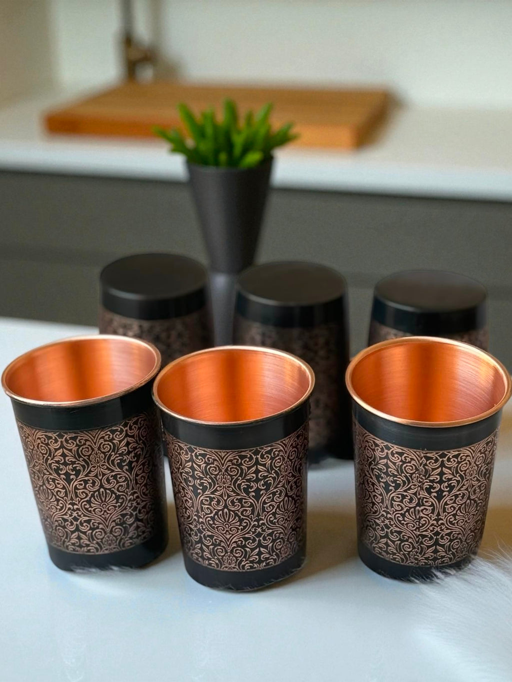 Copper Glass Set | 100% Pure Copper Water Cup for Home & Kitchen