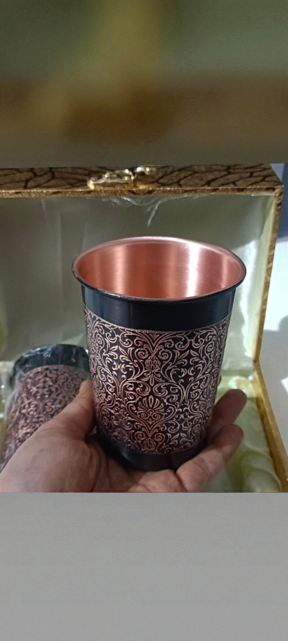 Copper Glass Set | 100% Pure Copper Water Cup for Home & Kitchen