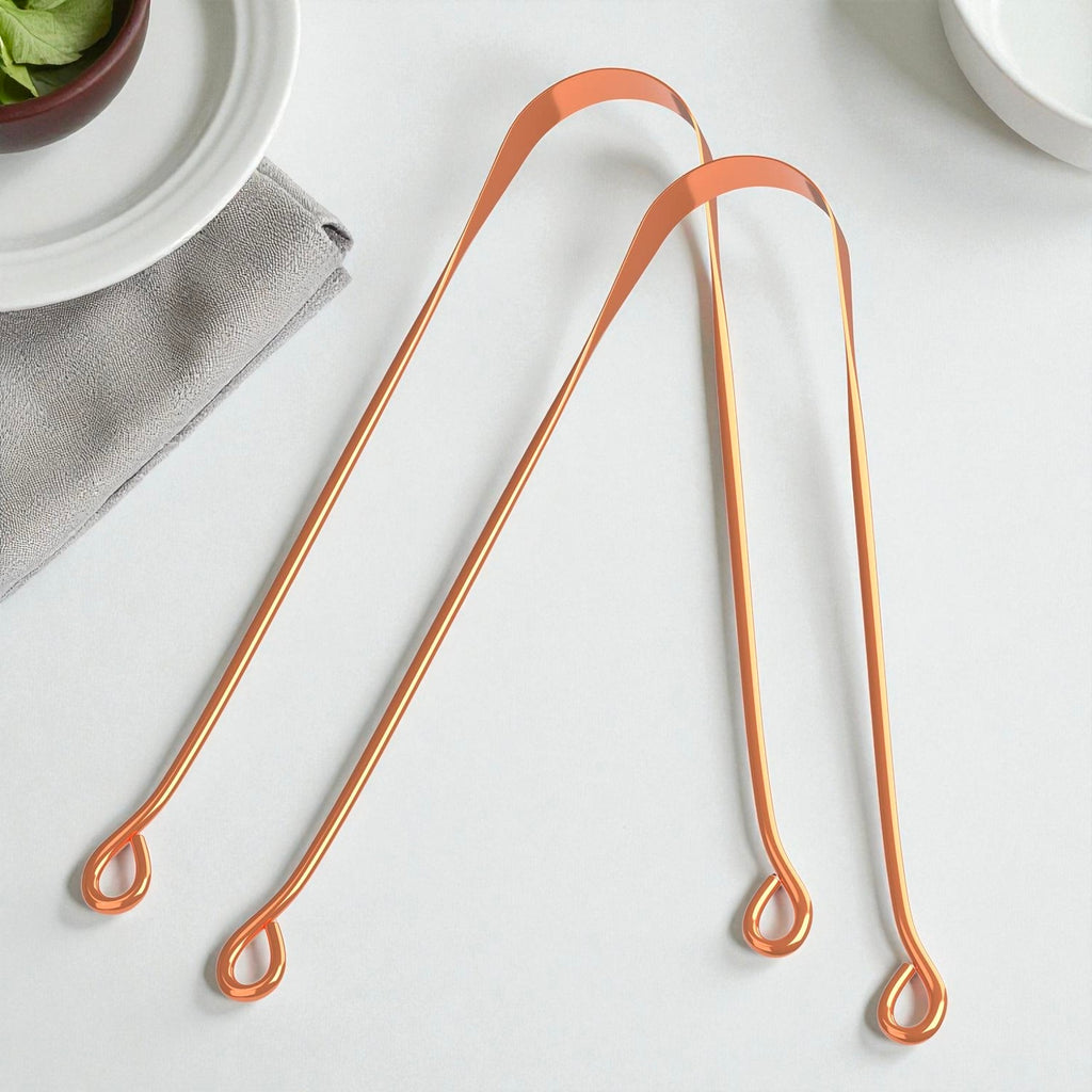 Pure Copper Tongue Cleaner | Ayurvedic Tongue Scraper for Oral Hygiene & Fresh Breath