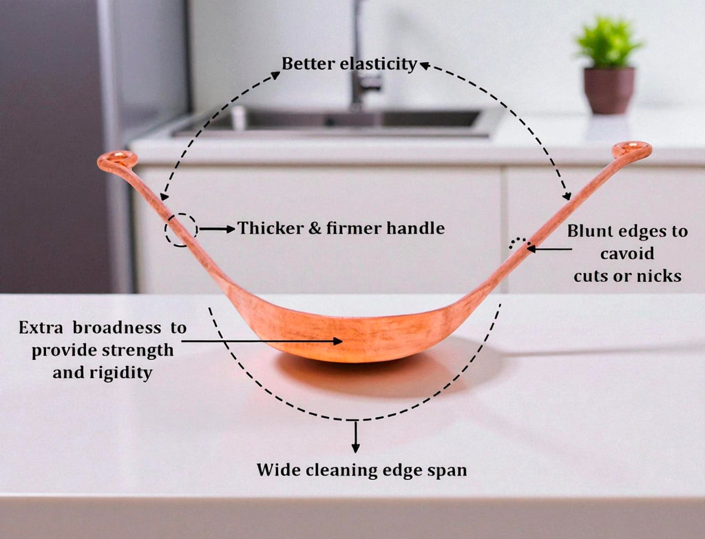 Pure Copper Tongue Scraper | Natural Ayurvedic Tongue Cleaner for Daily Use Pack Of 1 Pc