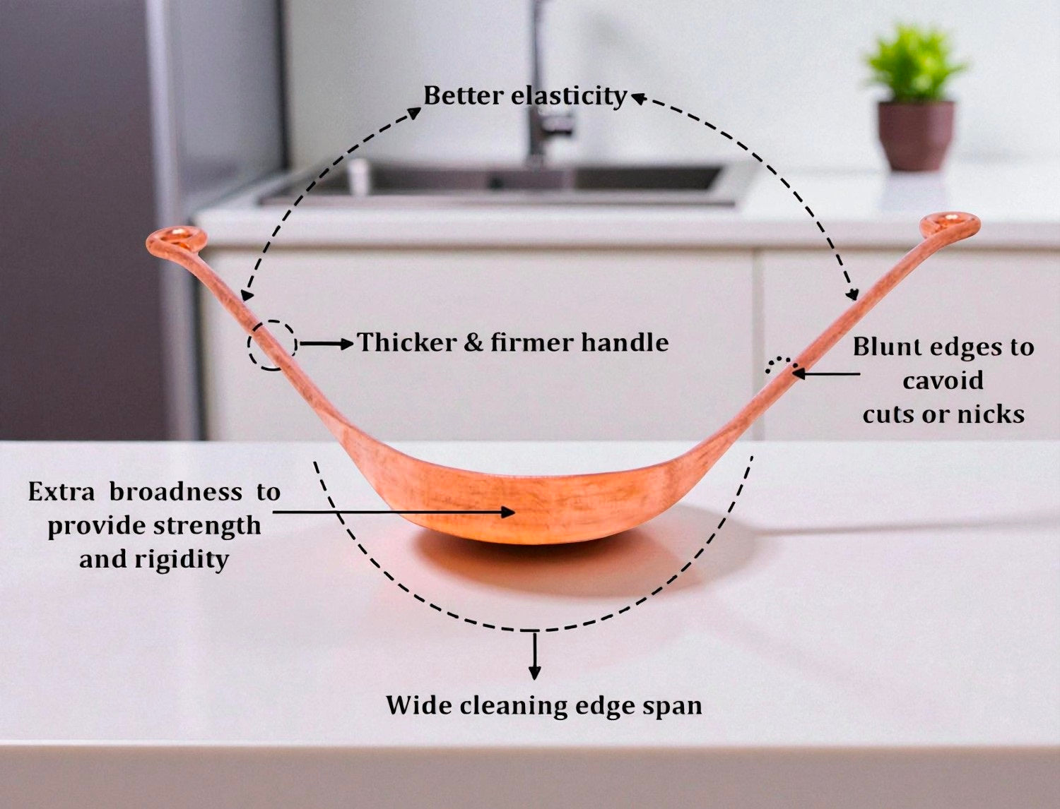 Pure Copper Tongue Scraper | Natural Ayurvedic Tongue Cleaner for Daily Use Pack Of 1 Pc