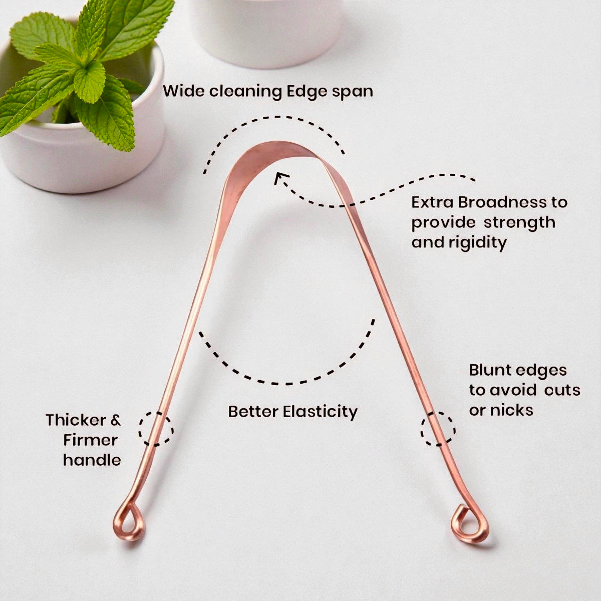 100% Pure Copper Tongue Scraper | Natural Ayurvedic Tongue Cleaner for Daily Use Pack Of 1 Pc