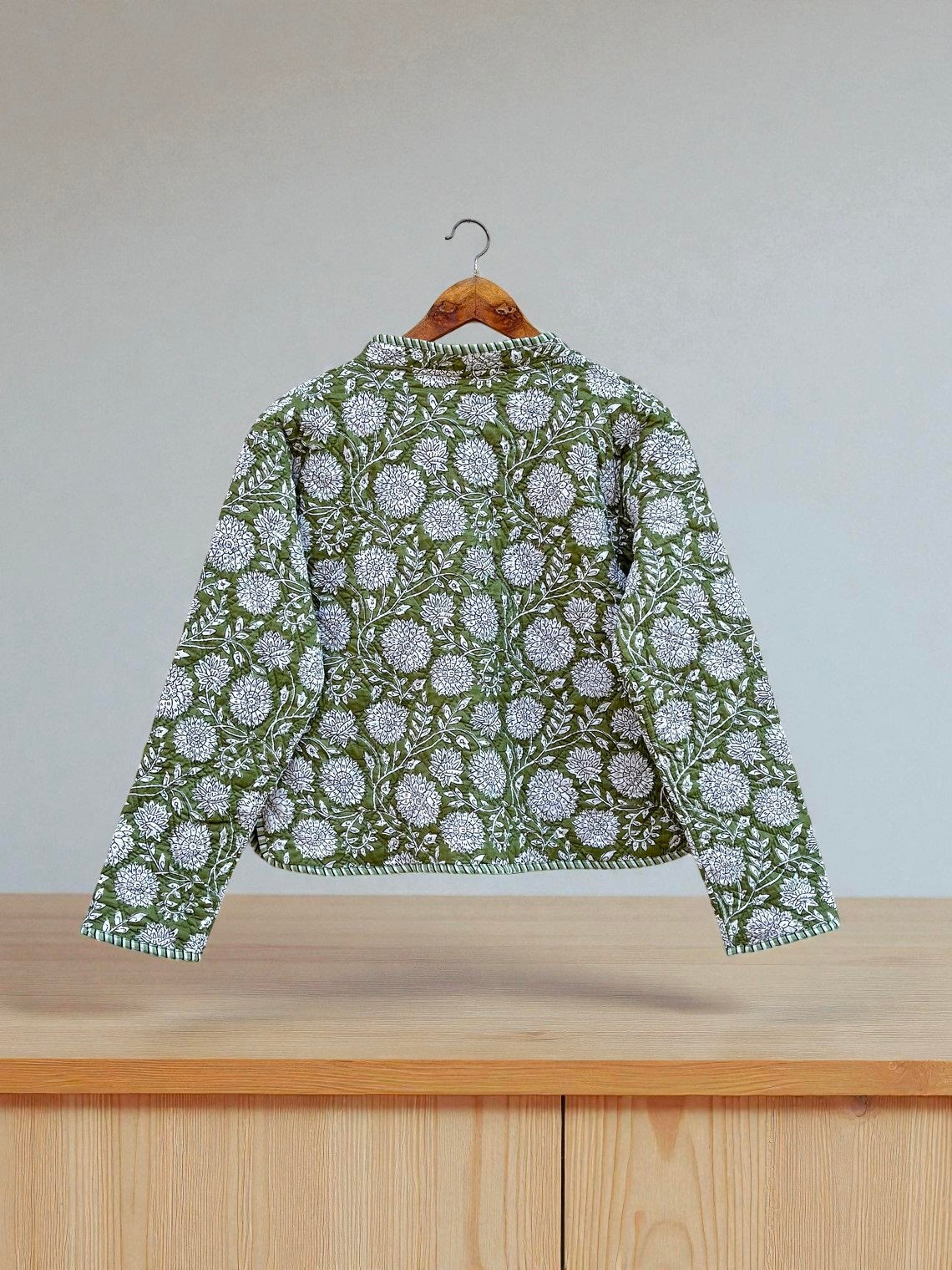 Hand Block Printed Cotton Quilted Women’s Jacket – Reversible Ethnic Winter Wear