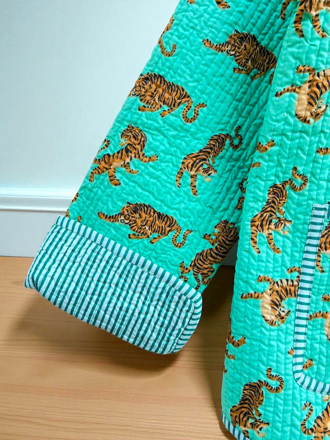 Indian Block Print Cotton Quilted Jacket for Women – Handmade Indian Craft