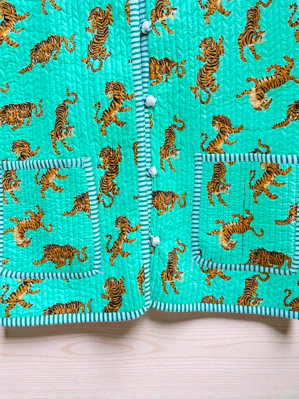 Indian Block Print Cotton Quilted Jacket for Women – Handmade Indian Craft