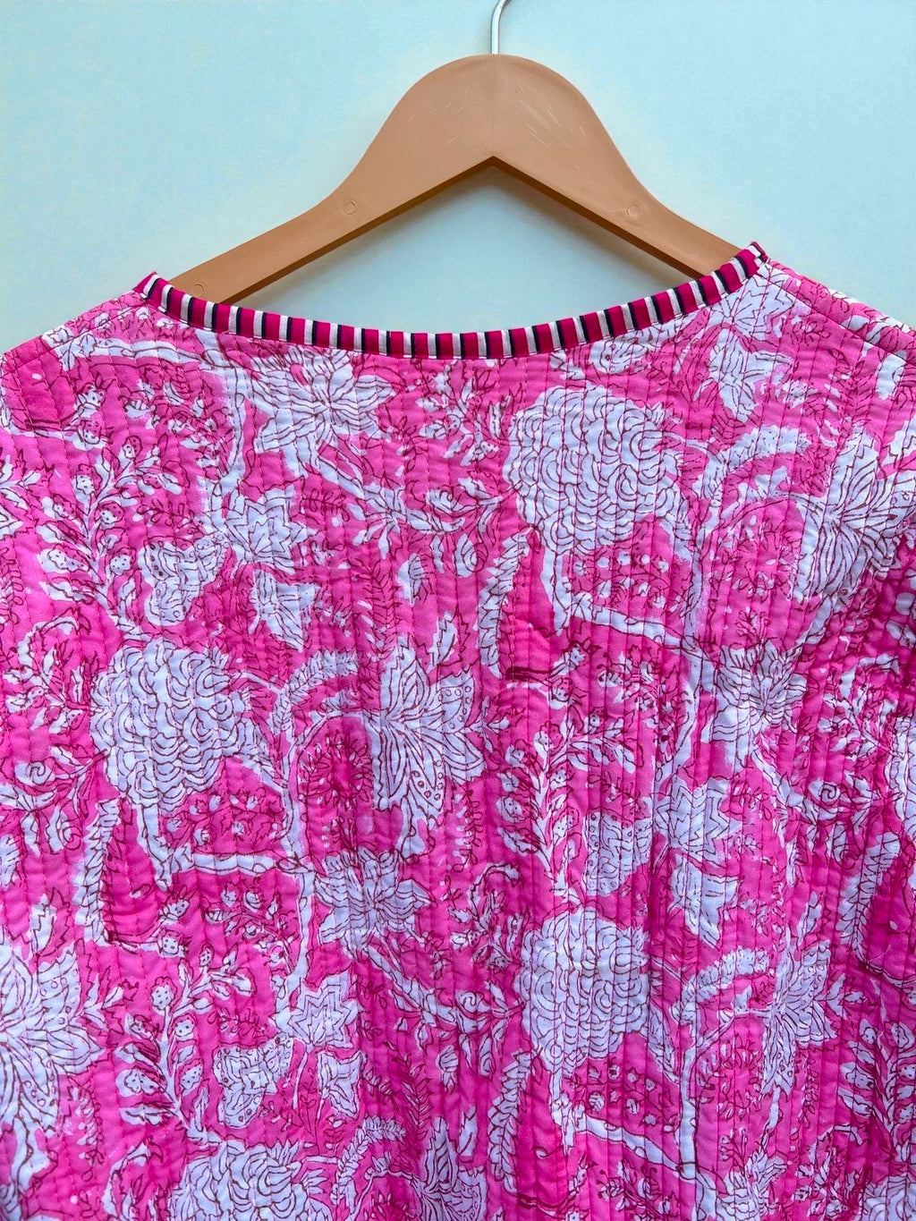 Handmade Cotton Quilted Jacket for Women – Block Print Reversible Design