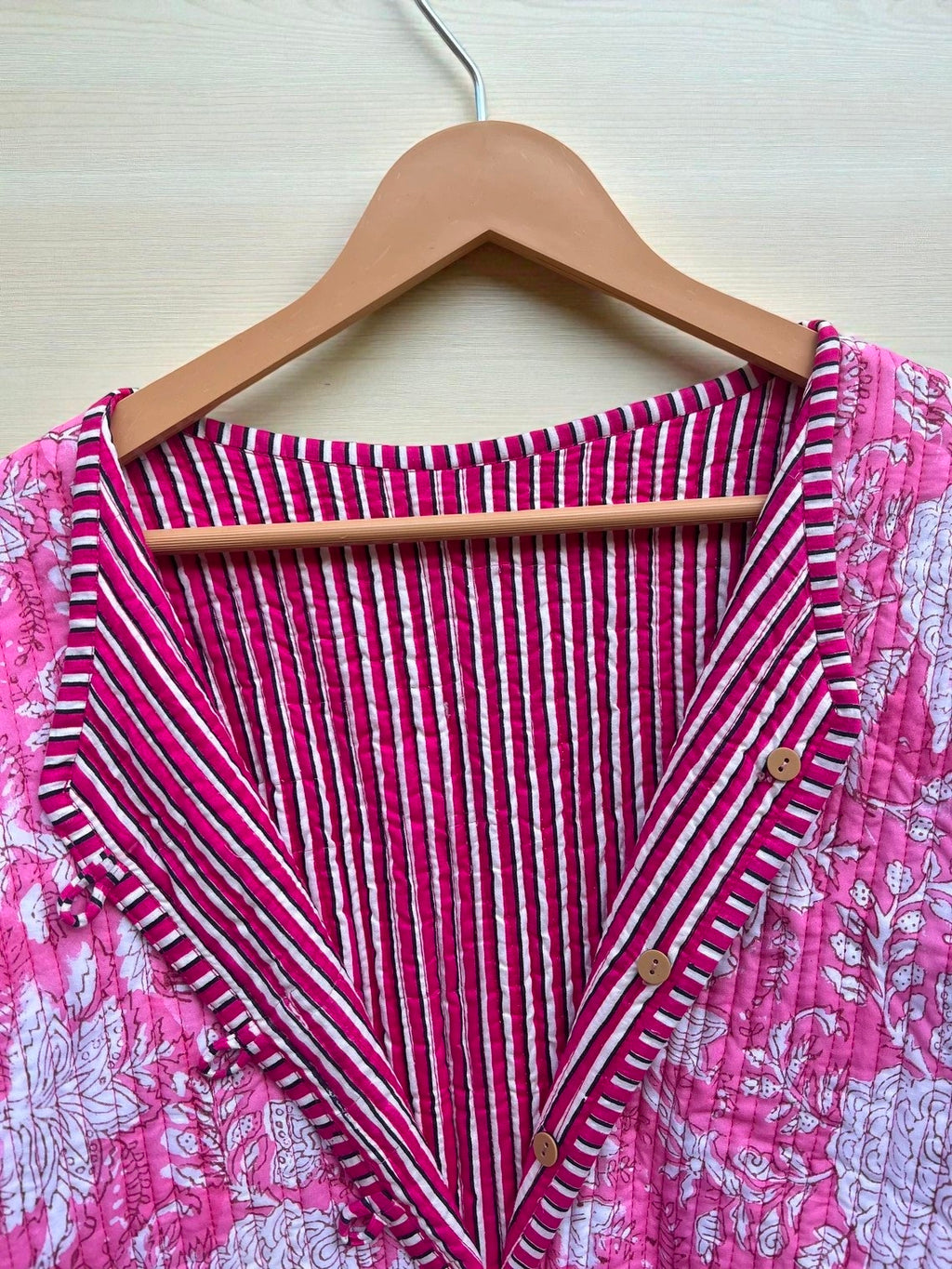 Handmade Cotton Quilted Jacket for Women – Block Print Reversible Design