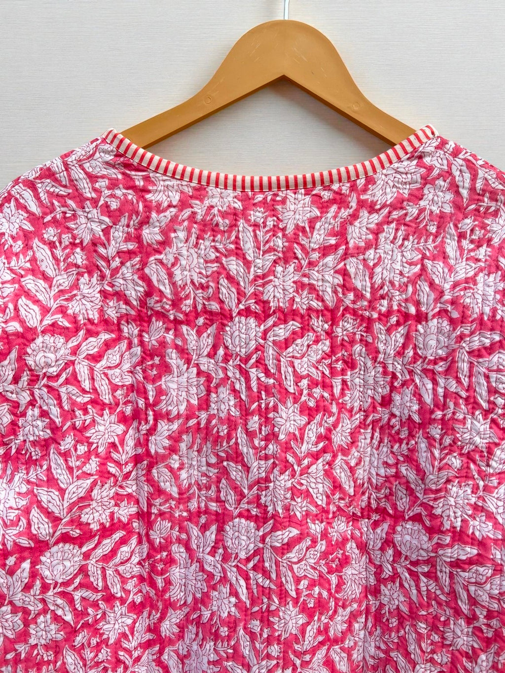 Floral Block Print Cotton Quilted Jacket – Bohemian Ethnic Wear for Women