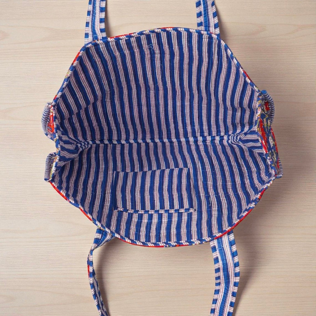 Handmade Cotton Quilted Bag – Boho Tote for Everyday Use