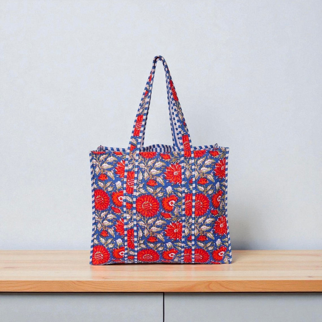 Handmade Cotton Quilted Bag – Boho Tote for Everyday Use