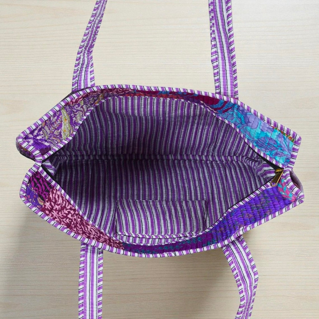 Indian Patchwork Handmade Cotton Quilted Bag – Boho Tote for Everyday Use