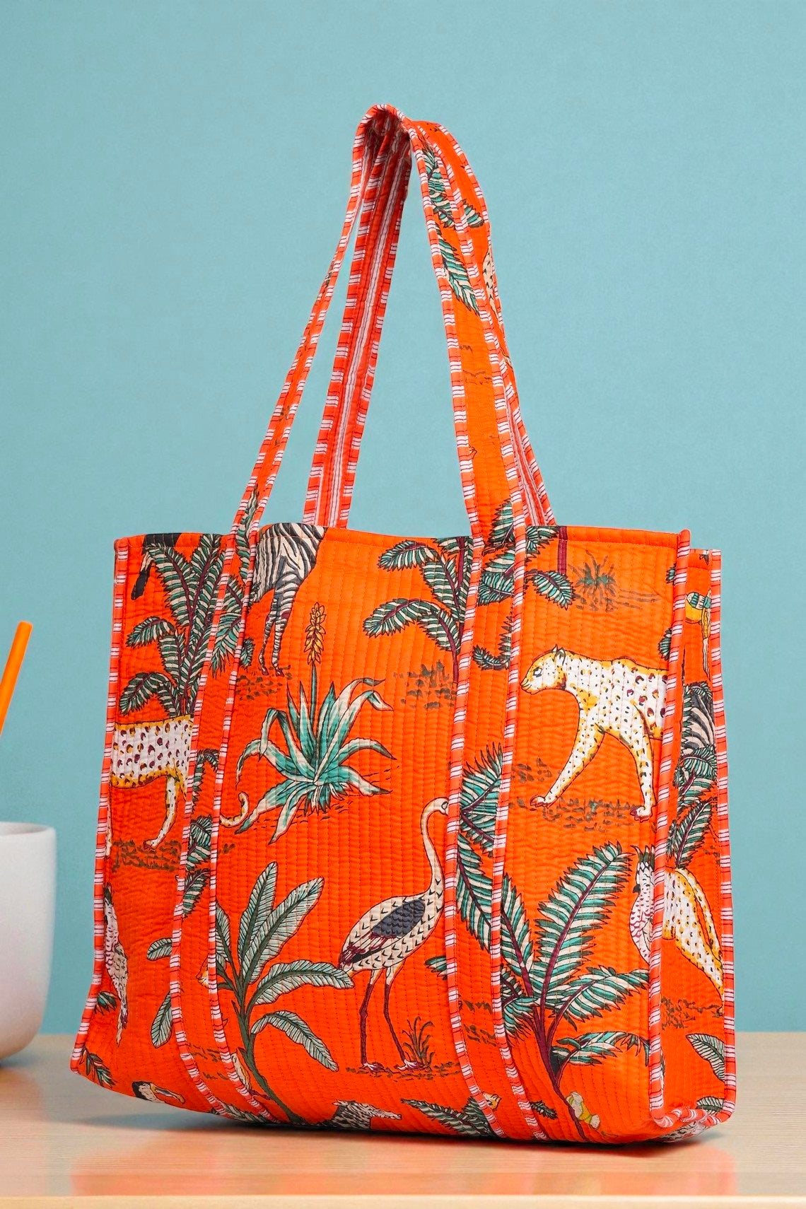 Quilted Cotton Handbag – Stylish Lightweight Travel Bag