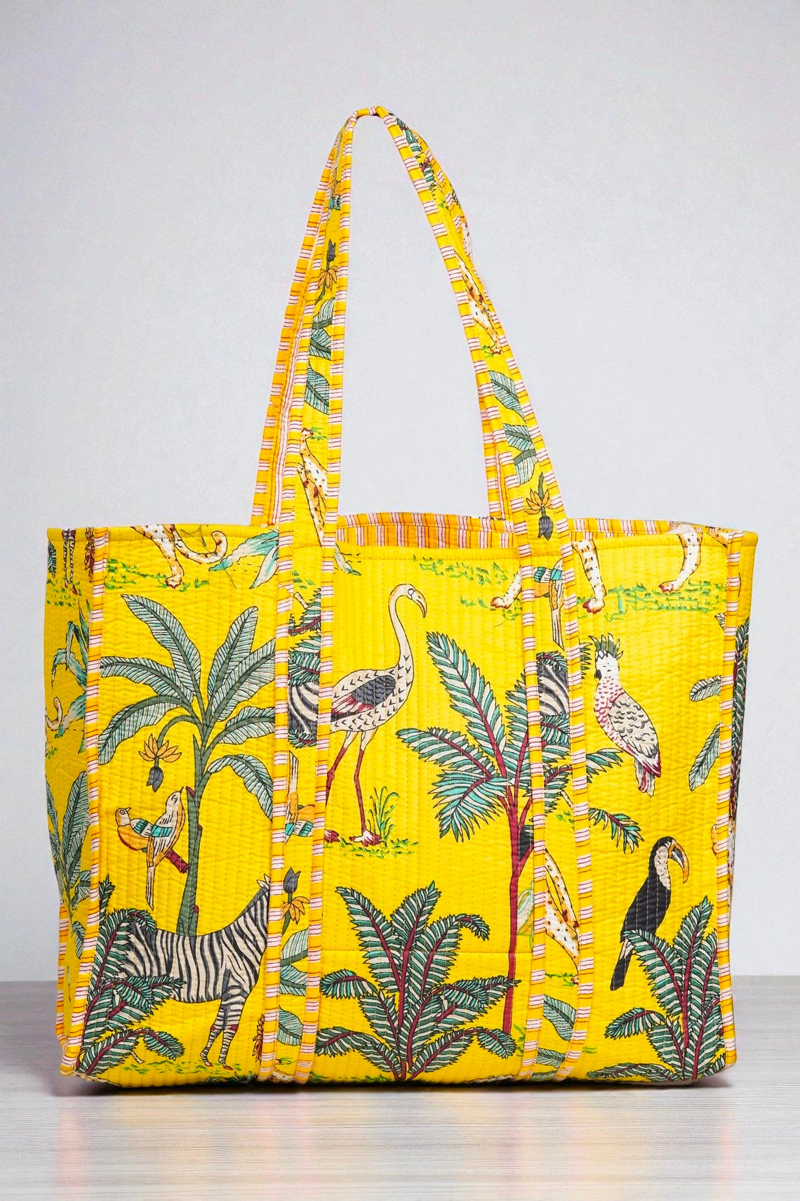 Quilted Travel Bag – Spacious Handmade Cotton Duffle