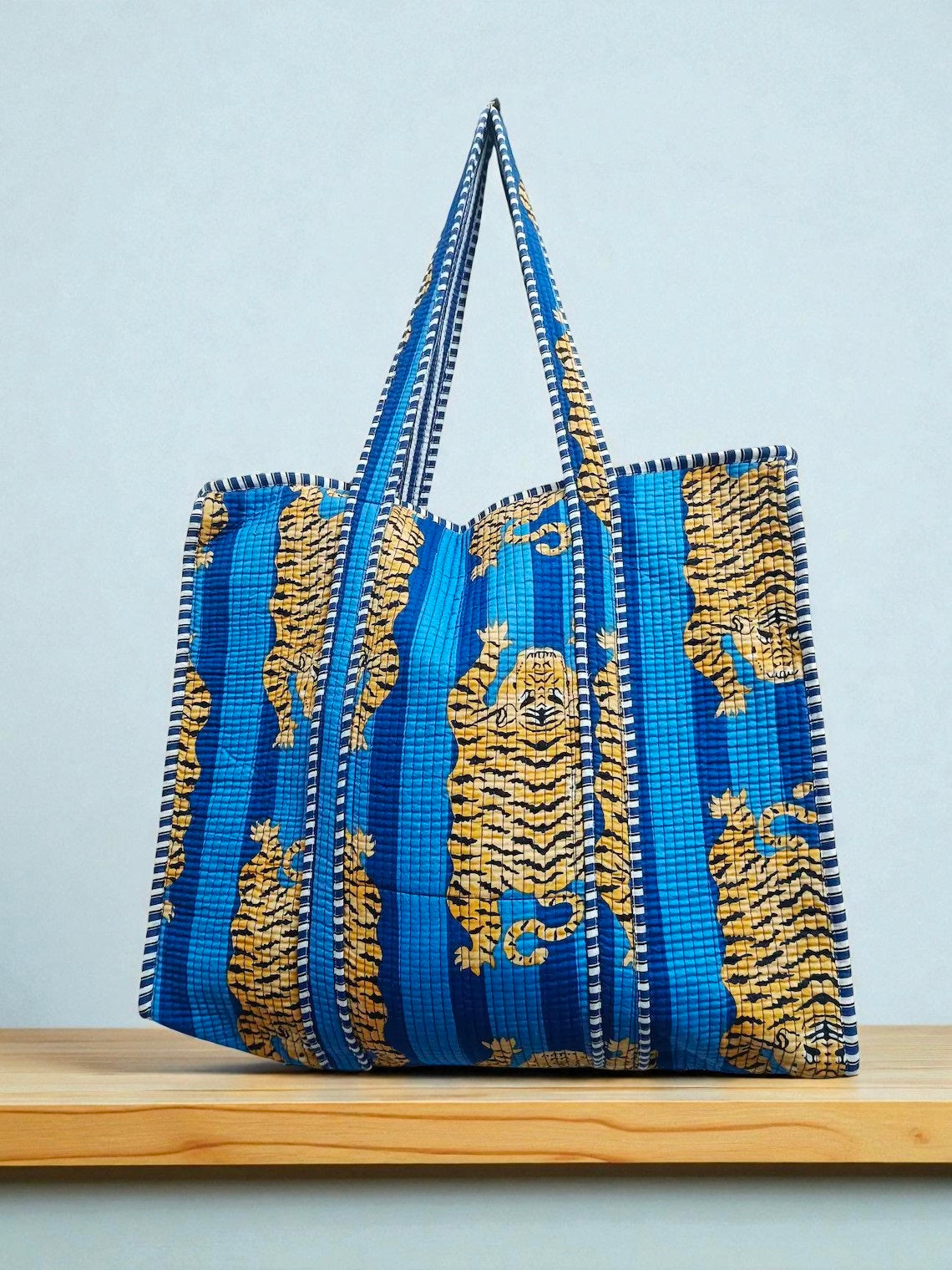 Quilted Shopper Tote – Reusable Handmade Cotton Bag