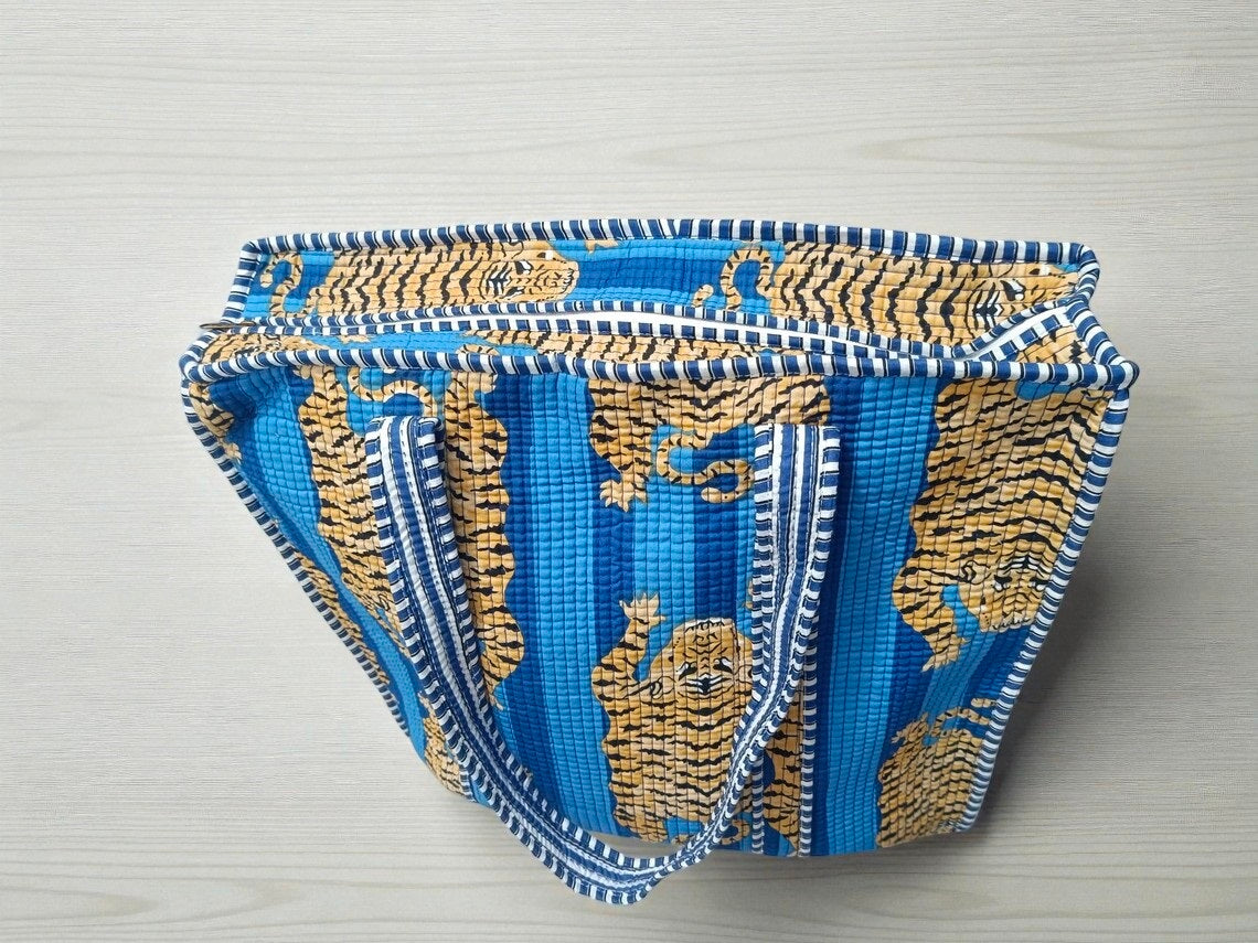 Quilted Shopper Tote – Reusable Handmade Cotton Bag