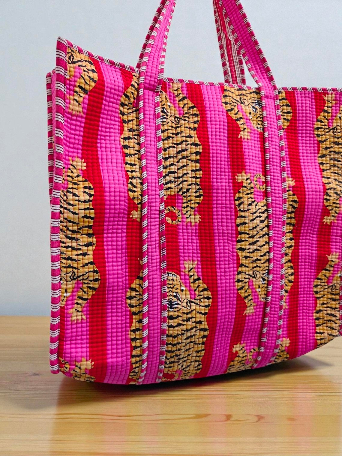 Soft Quilted Purse – Handstitched Cotton Shoulder Bag