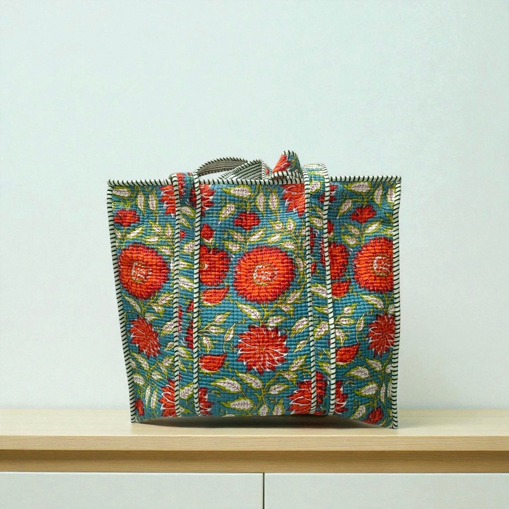 Quilted Pouch Bag – Handmade Cotton Accessory Purse