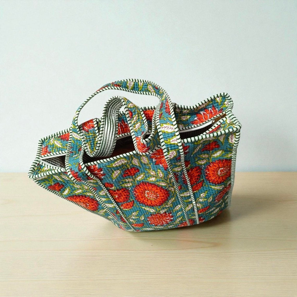 Quilted Pouch Bag – Handmade Cotton Accessory Purse