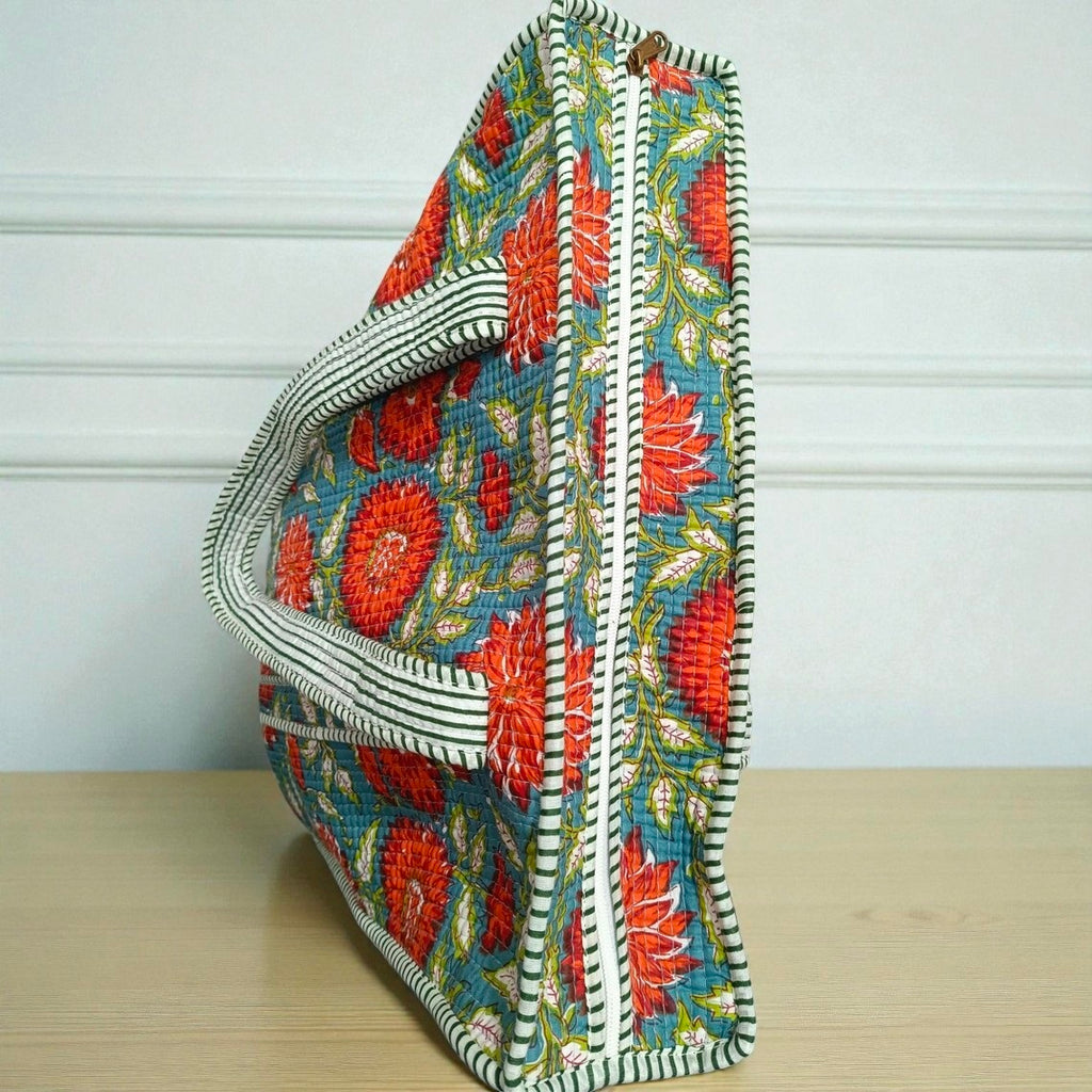 Quilted Pouch Bag – Handmade Cotton Accessory Purse