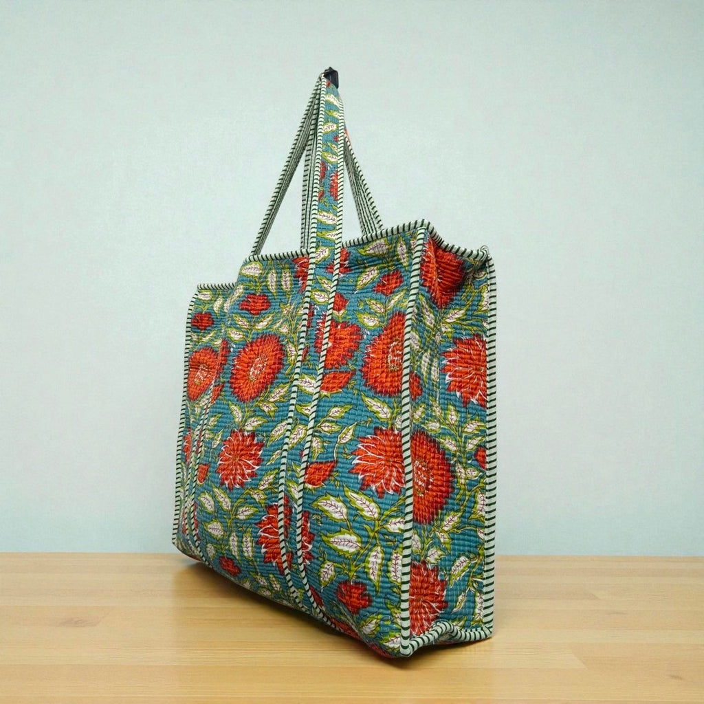 Quilted Pouch Bag – Handmade Cotton Accessory Purse