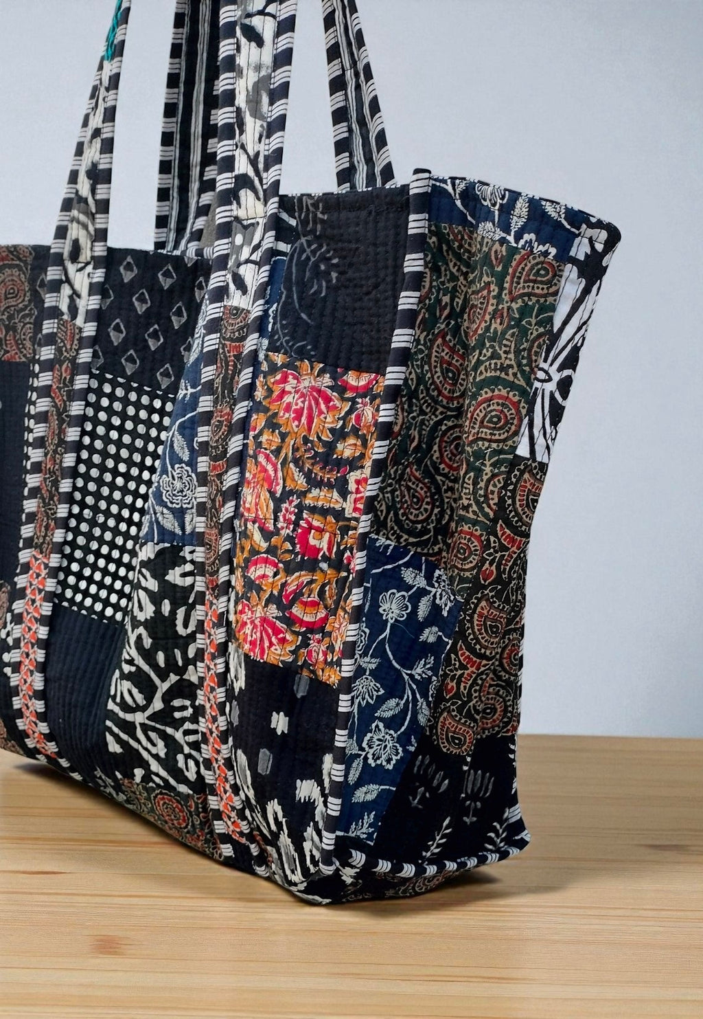 Indian Handmade Cotton Quilted Bag – Boho Tote for Everyday Use