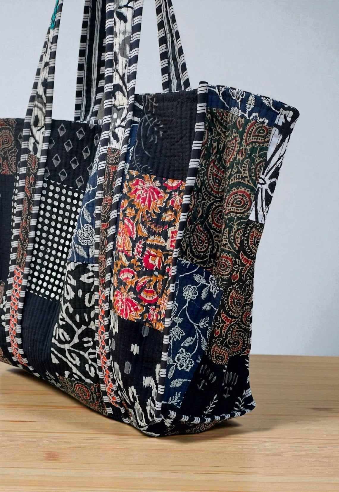 Indian Handmade Cotton Quilted Bag – Boho Tote for Everyday Use