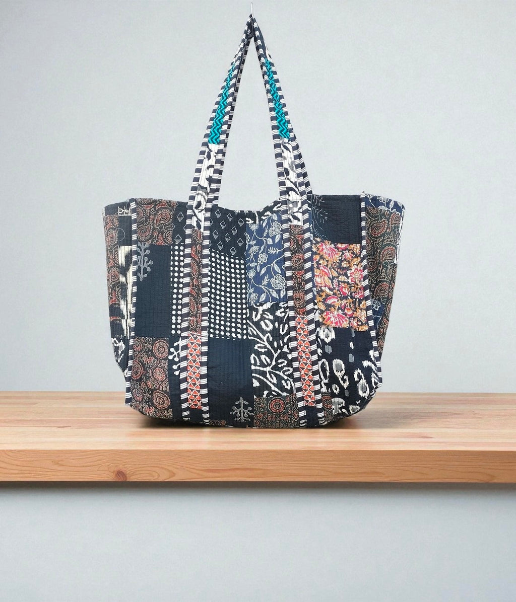 Indian Handmade Cotton Quilted Bag – Boho Tote for Everyday Use