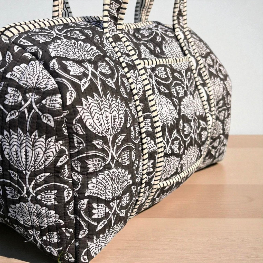 Handmade Traditional Indian Quilted Bag – Hand Block Printed Design for Everyday Use