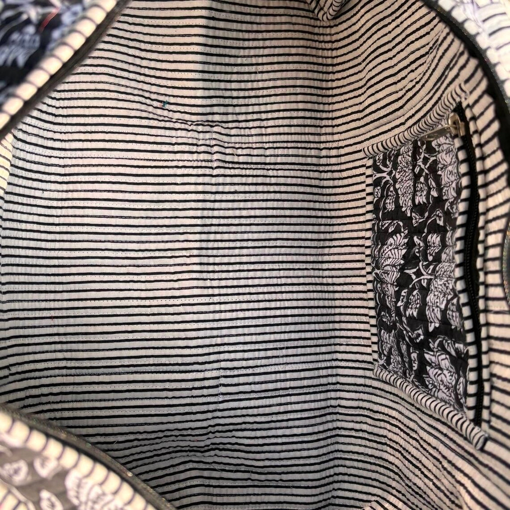 Handmade Traditional Indian Quilted Bag – Hand Block Printed Design for Everyday Use