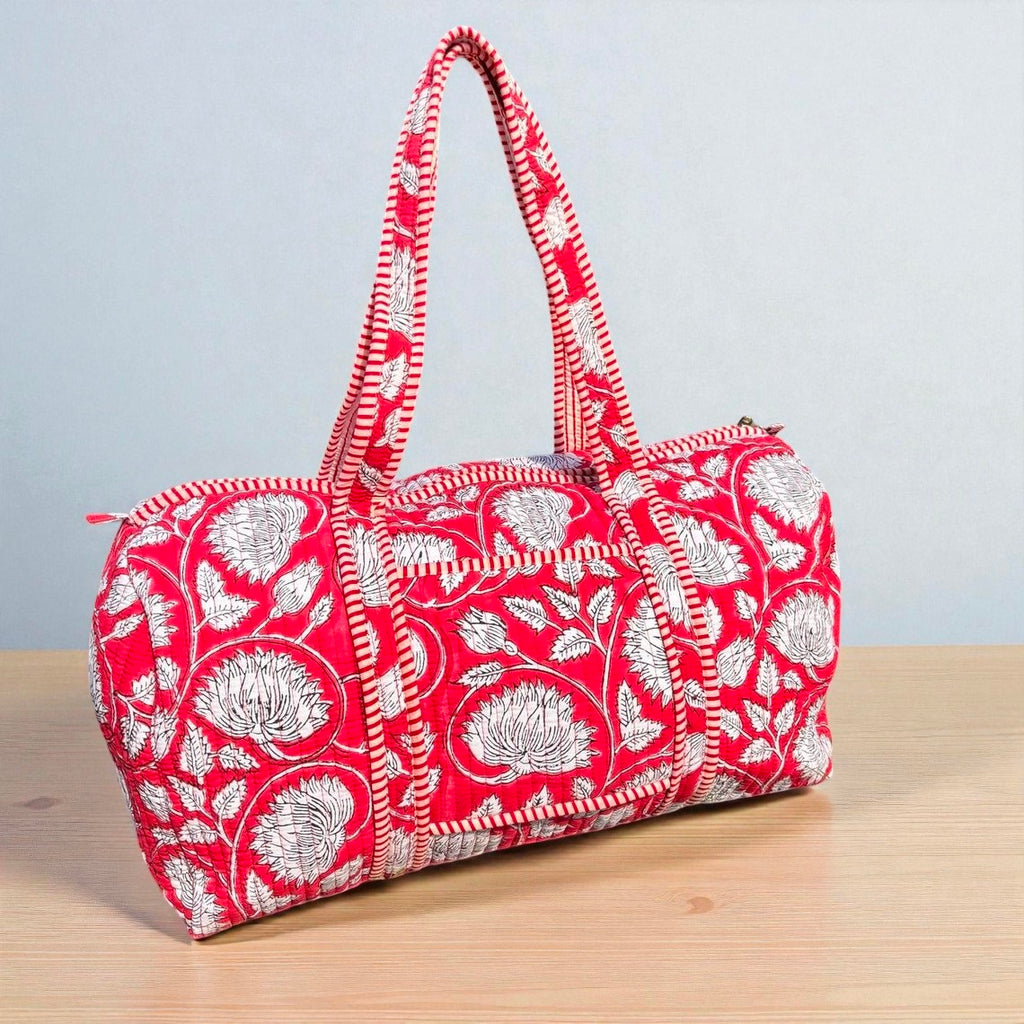 Traditional Indian Quilted Bag – Hand Block Printed Design for Everyday Use