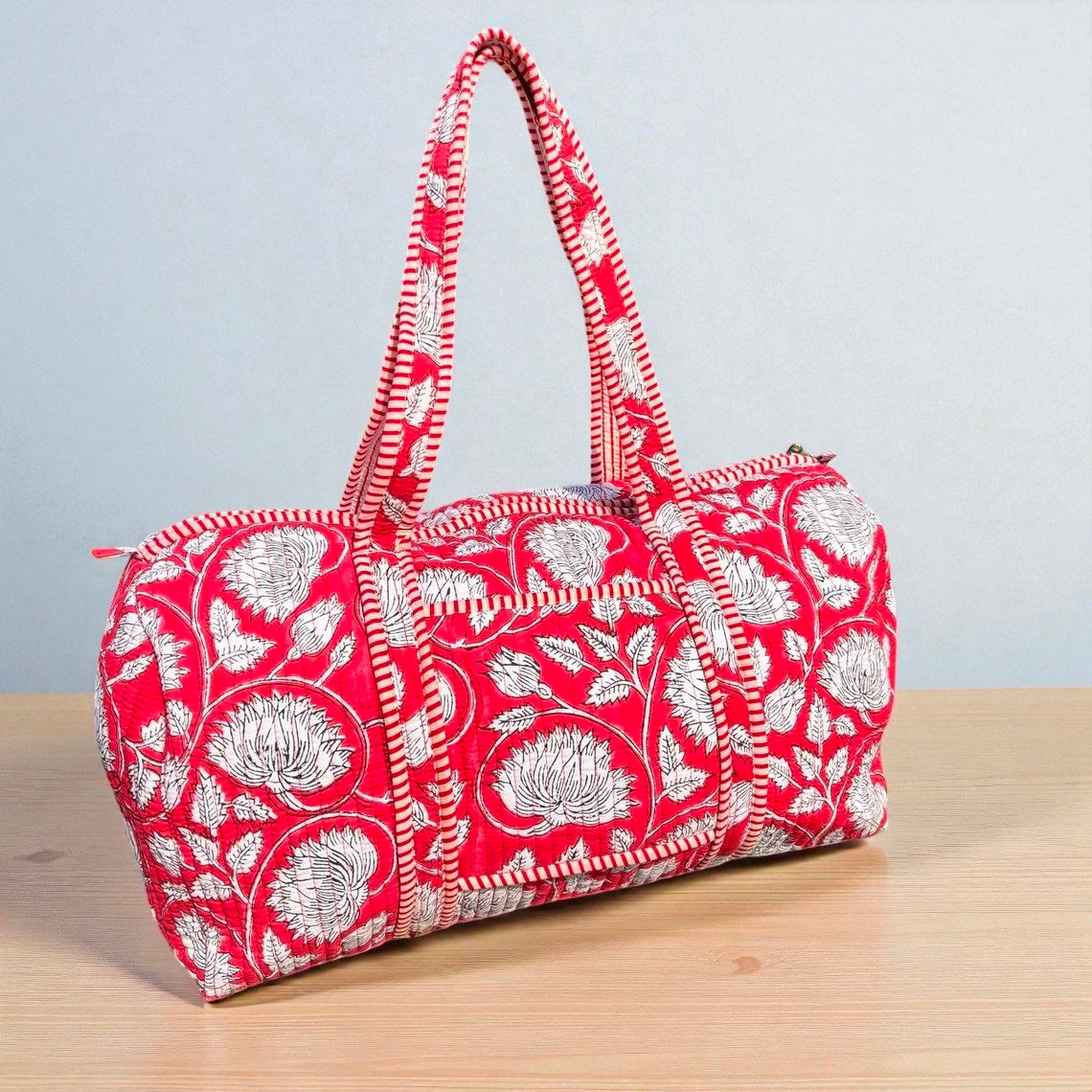 Traditional Indian Quilted Bag – Hand Block Printed Design for Everyday Use