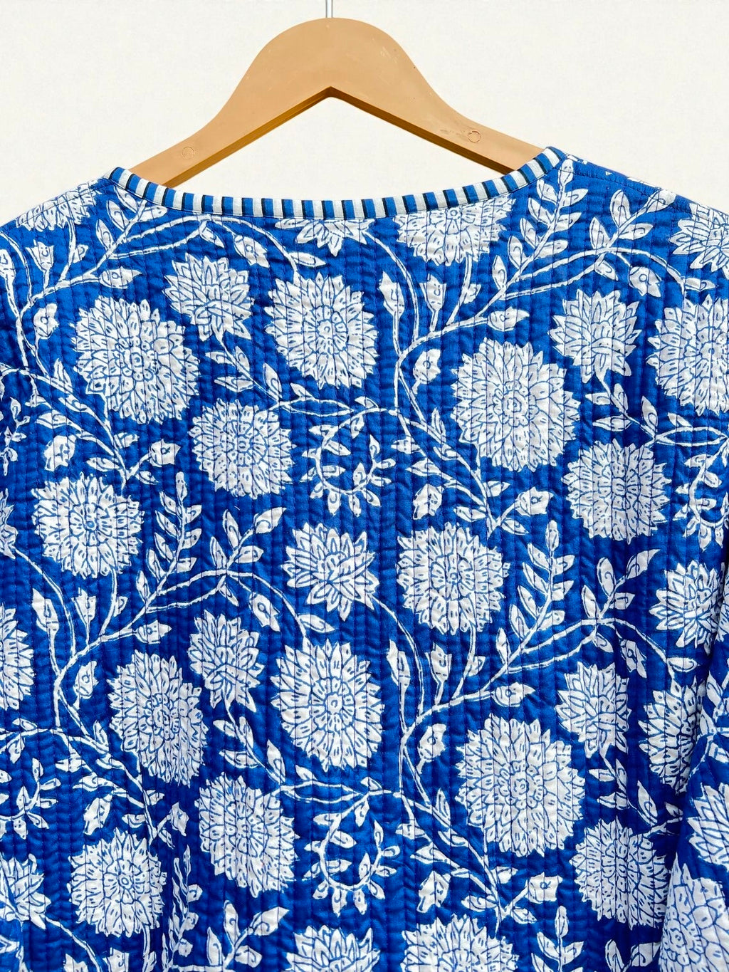 Floral Block Print Cotton Quilted Jacket – Bohemian Ethnic Wear for Women