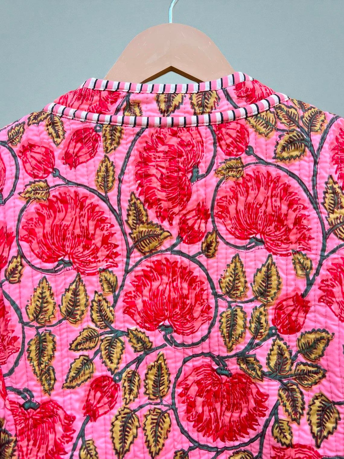 Reversible Hand Block Print Cotton Quilted Jacket – Stylish Winter Layer