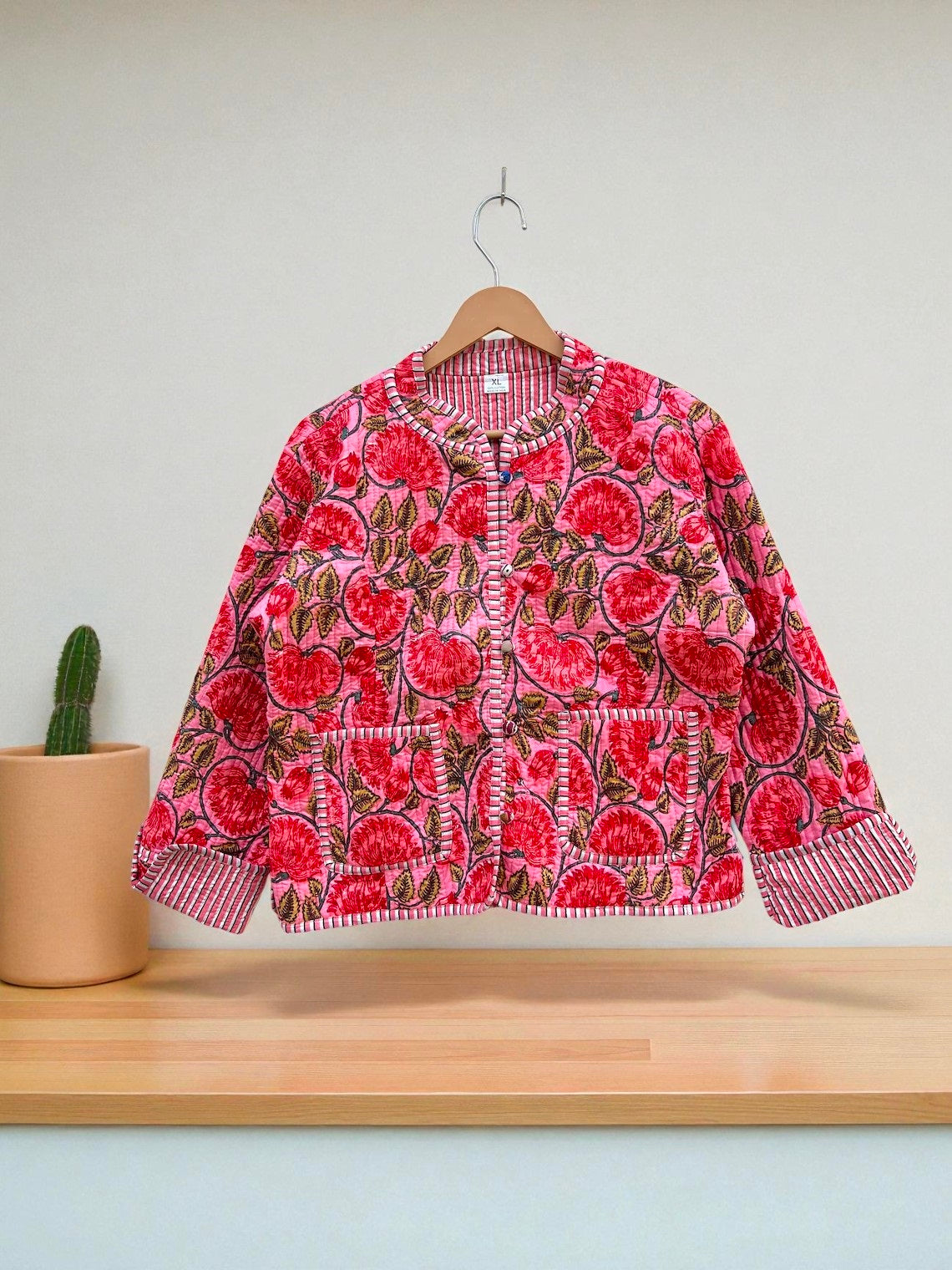 Reversible Hand Block Print Cotton Quilted Jacket – Stylish Winter Layer