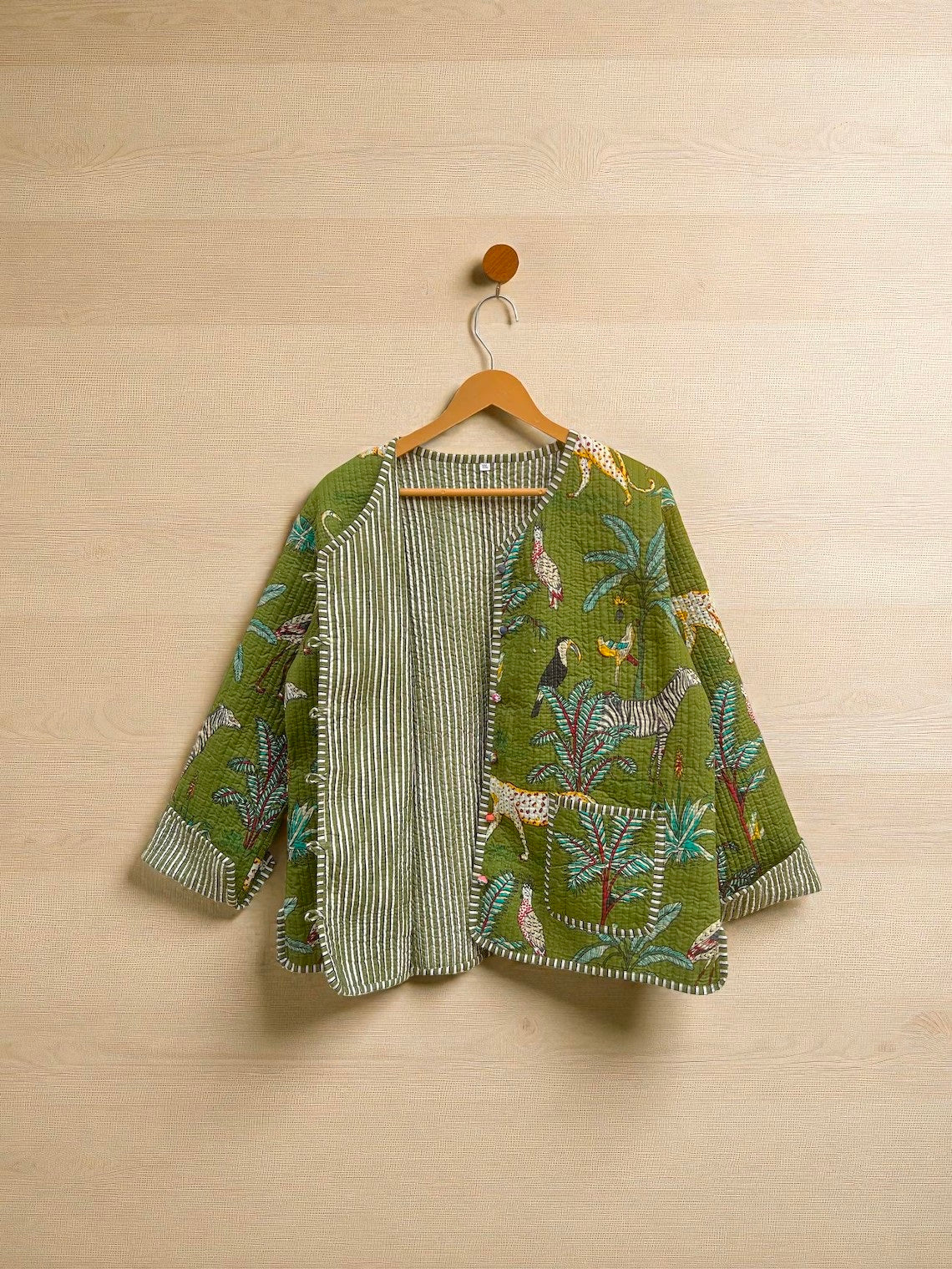 Boho Chic Hand Block Printed Quilted Cotton Jacket – Reversible Ethnic Wear