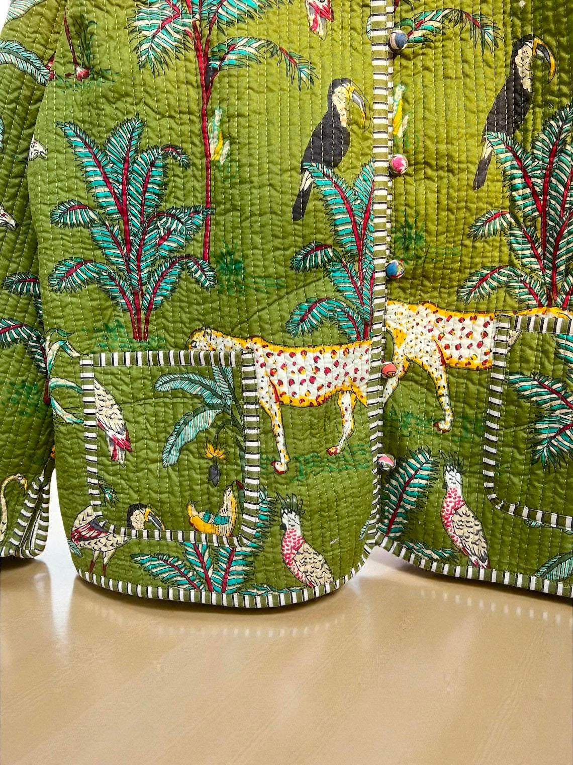 Boho Chic Hand Block Printed Quilted Cotton Jacket – Reversible Ethnic Wear