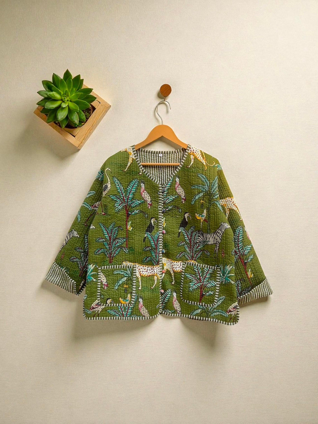Boho Chic Hand Block Printed Quilted Cotton Jacket – Reversible Ethnic Wear