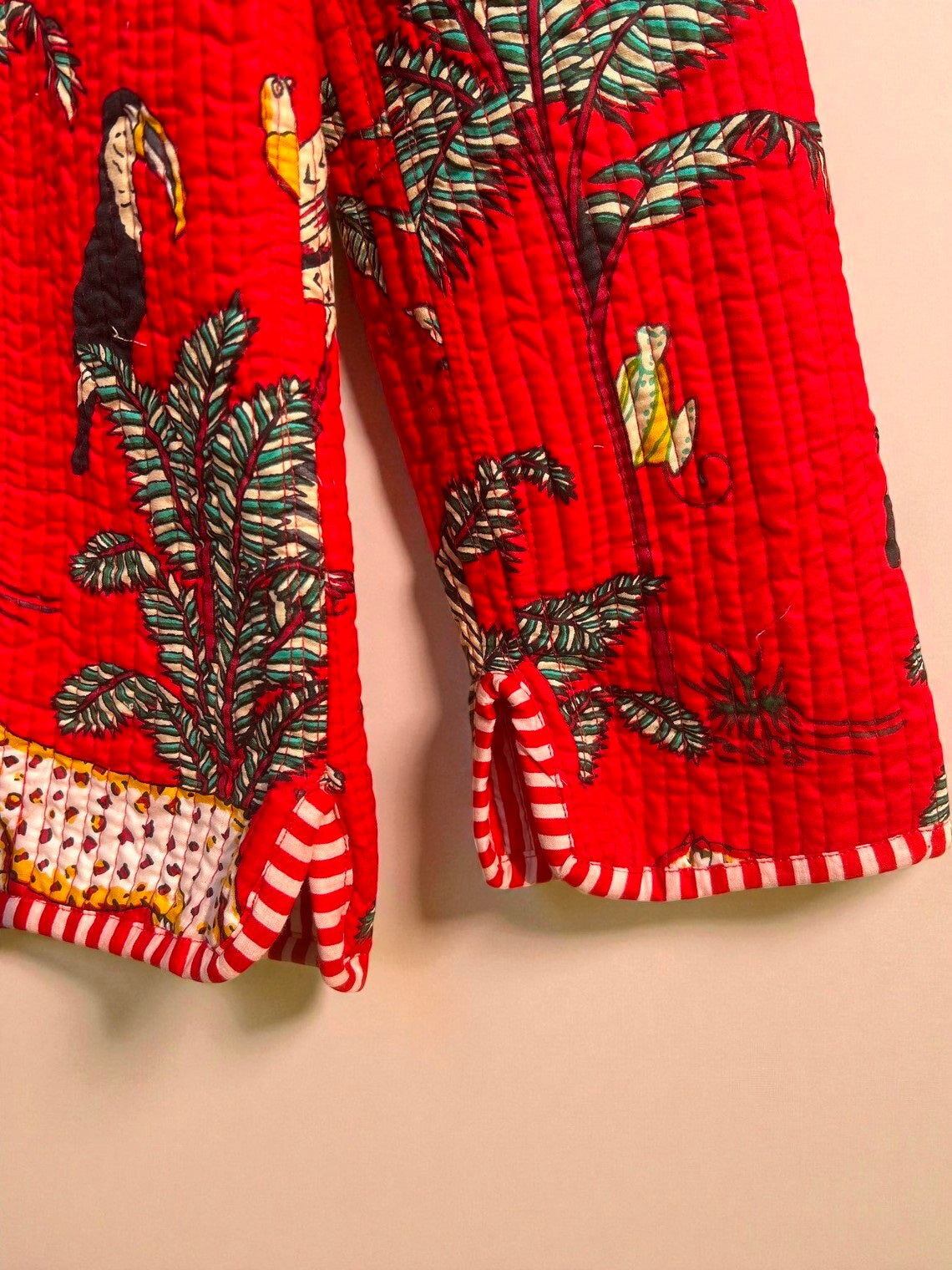 Pure Cotton Quilted Jacket for Women – Handcrafted Block Print Design