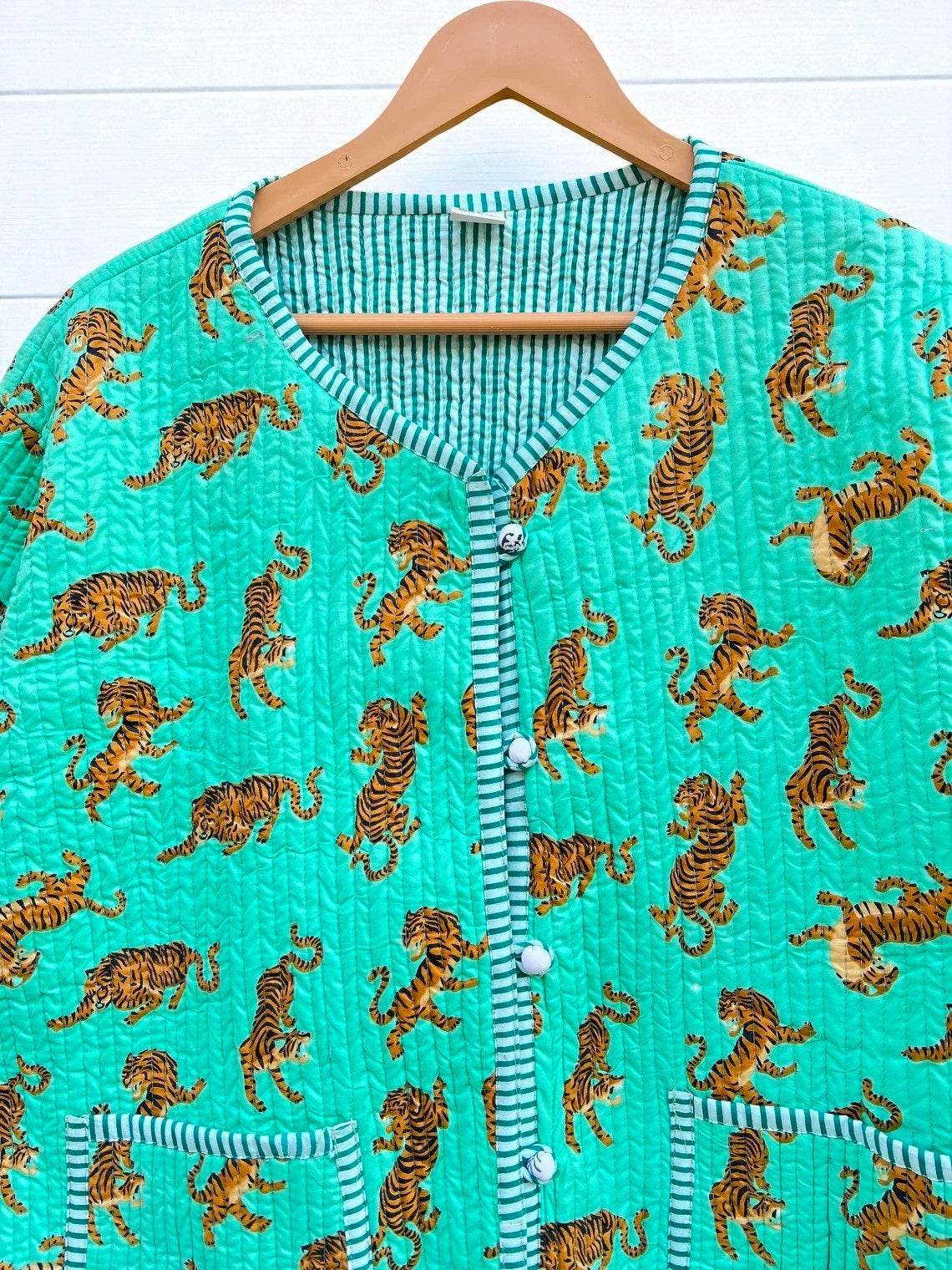 Block Print Cotton Quilted Jacket – Reversible Indian Jacket