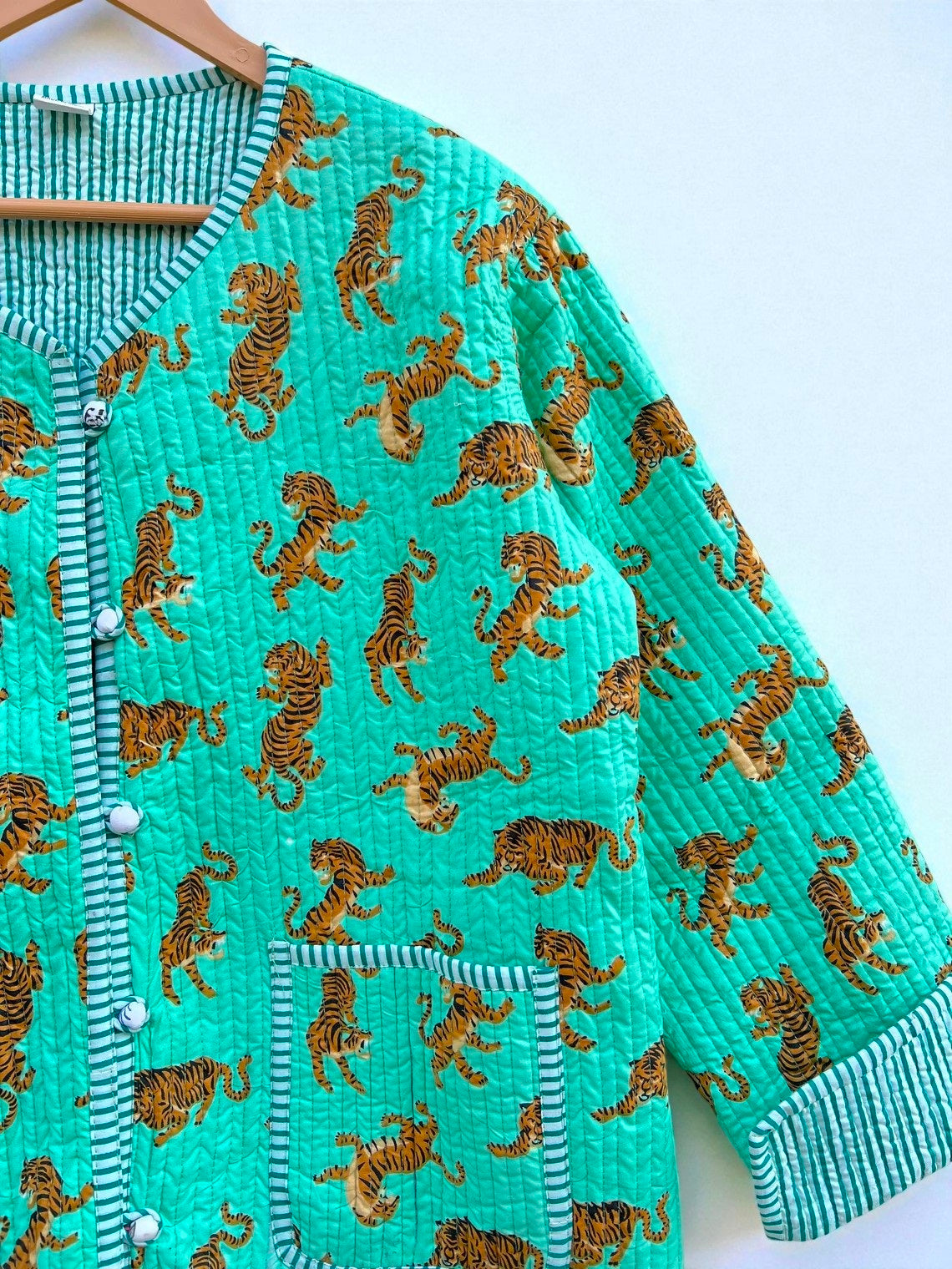 Block Print Cotton Quilted Jacket – Reversible Indian Jacket