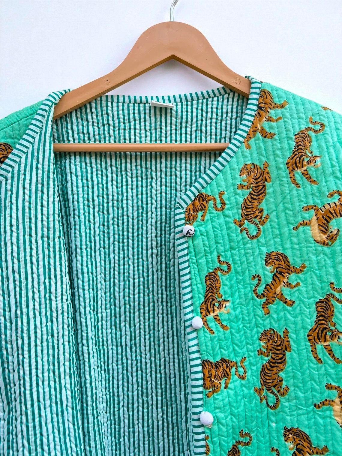 Block Print Cotton Quilted Jacket – Reversible Indian Jacket