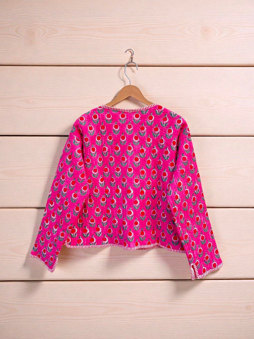 Artisanal Hand Block Printed Quilted Jacket – Soft Cotton Reversible Style