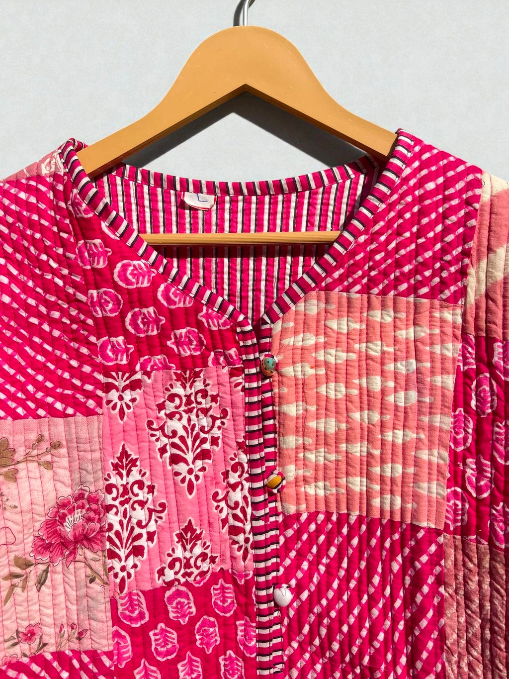 Handmade PatchworkCotton Quilted Women’s Jacket – Reversible Ethnic Winter Wear