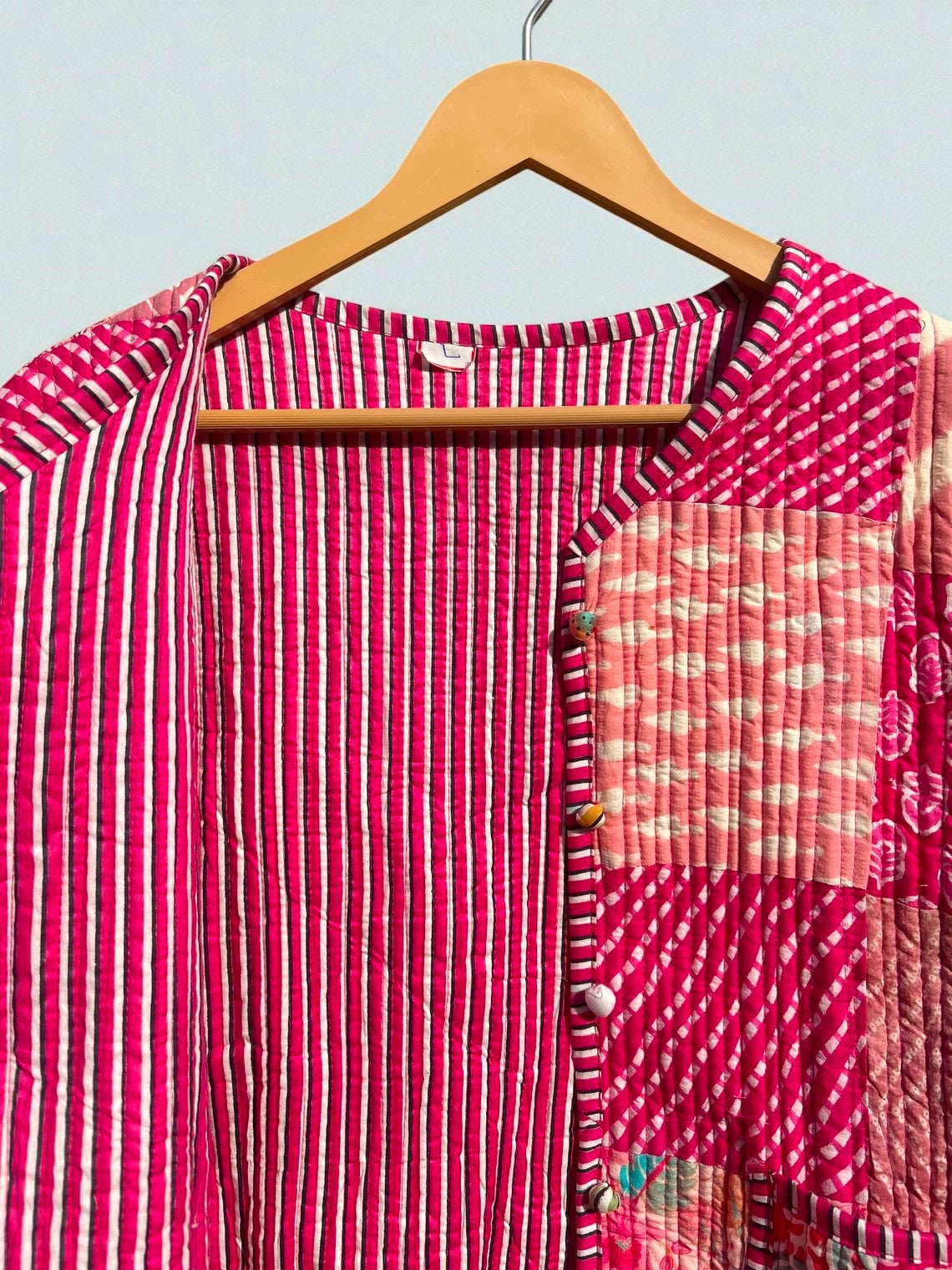 Handmade PatchworkCotton Quilted Women’s Jacket – Reversible Ethnic Winter Wear