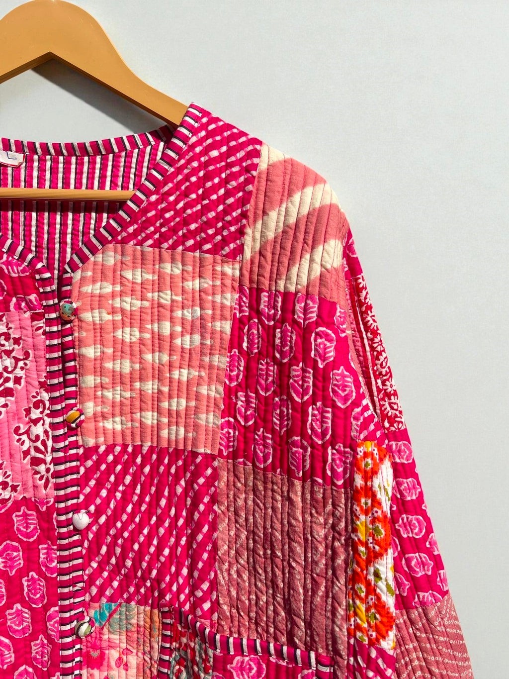 Handmade PatchworkCotton Quilted Women’s Jacket – Reversible Ethnic Winter Wear