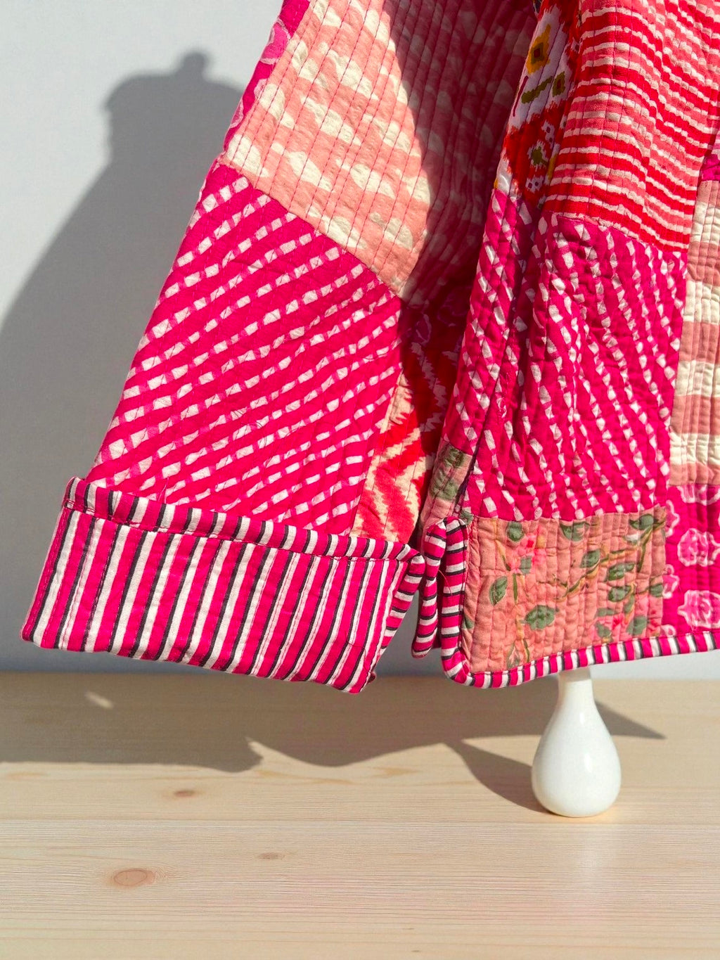 Handmade PatchworkCotton Quilted Women’s Jacket – Reversible Ethnic Winter Wear